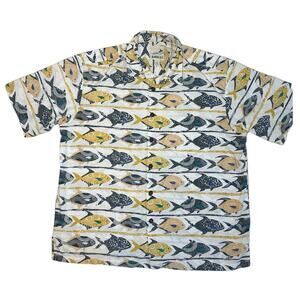 Vintage Kahala Men's Fish Short Sleeve Button Down Size XL